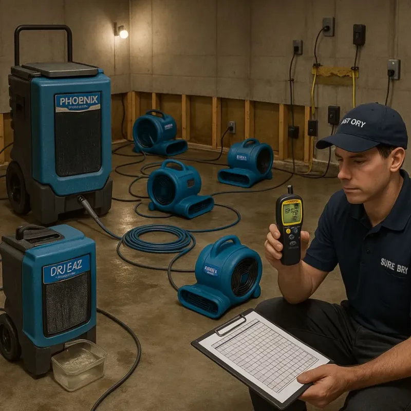 Structural Drying and Dehumidification process in Osceola County, IA